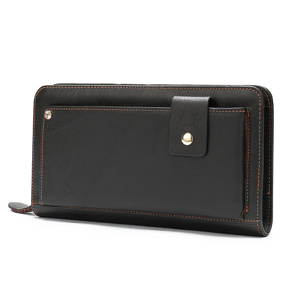 Men's Leather Business Clutch Large Capacity Soft Men's Wallet