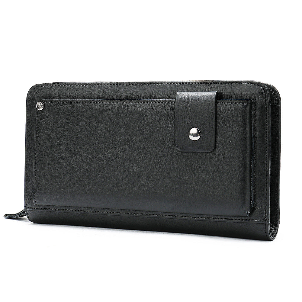 Men's Leather Business Clutch Large Capacity Soft Men's Wallet