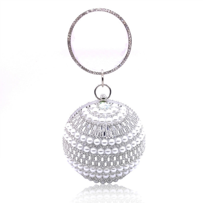 Acrylic Pearl Wear Round Dress Handmade Dinner Bag