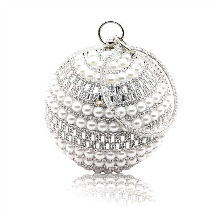 Acrylic Pearl Wear Round Dress Handmade Dinner Bag