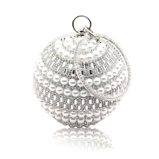 Acrylic Pearl Wear Round Dress Handmade Dinner Bag