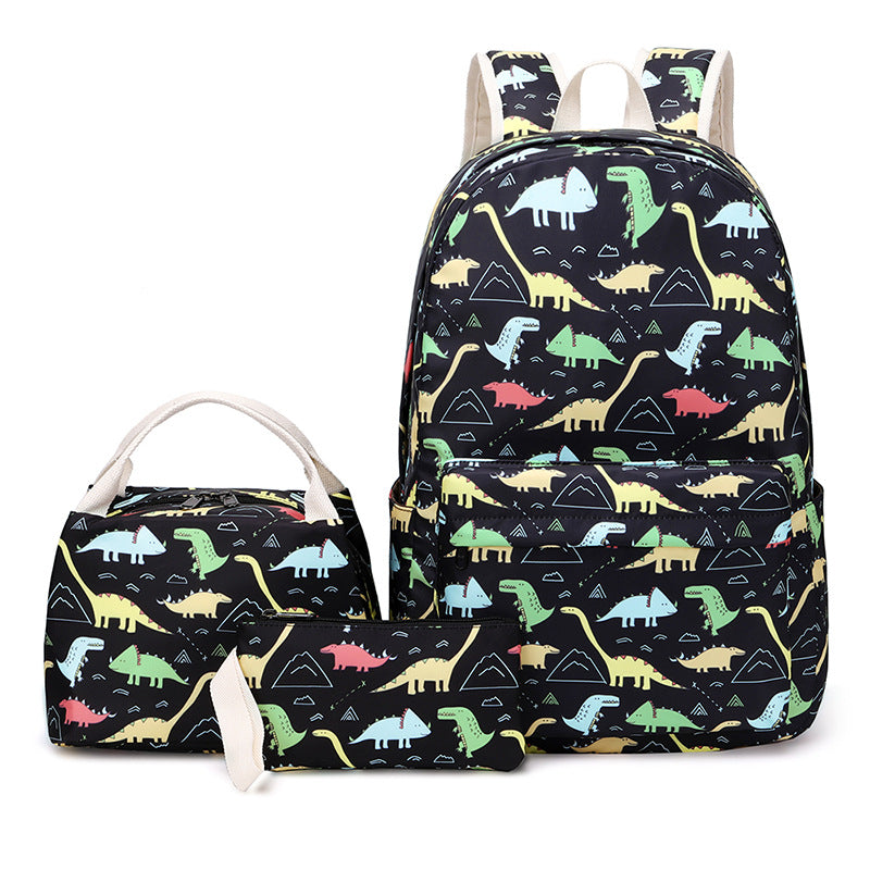 Dinosaur Female Cute Cartoon Three-piece Lightweight Backpacks