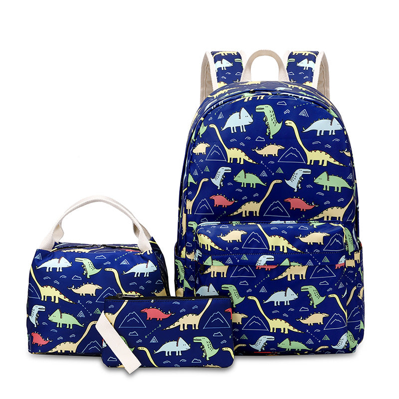 Dinosaur Female Cute Cartoon Three-piece Lightweight Backpacks