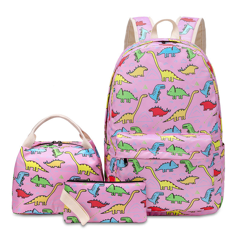 Dinosaur Female Cute Cartoon Three-piece Lightweight Backpacks
