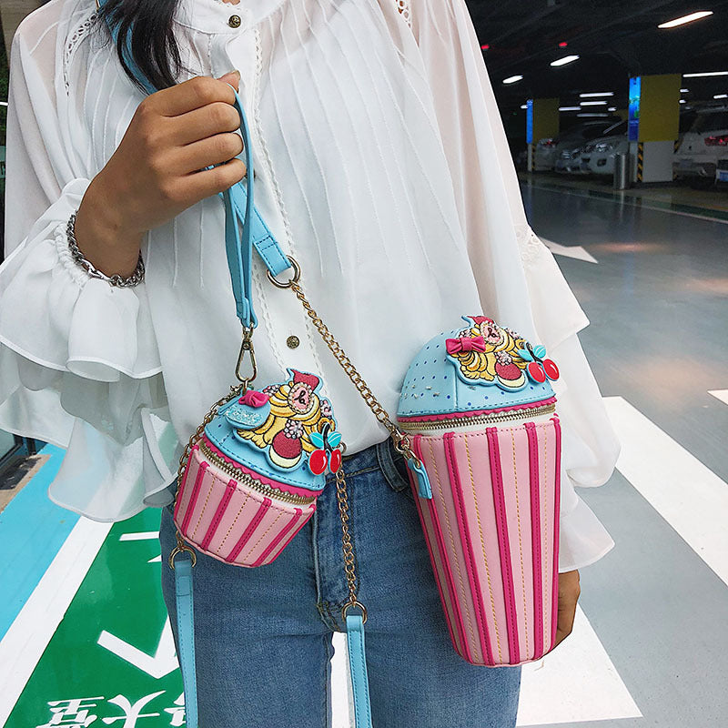 Women's Fashion Personality Creativity Ice Cream Cartoon Young Women's Shoulder Bag