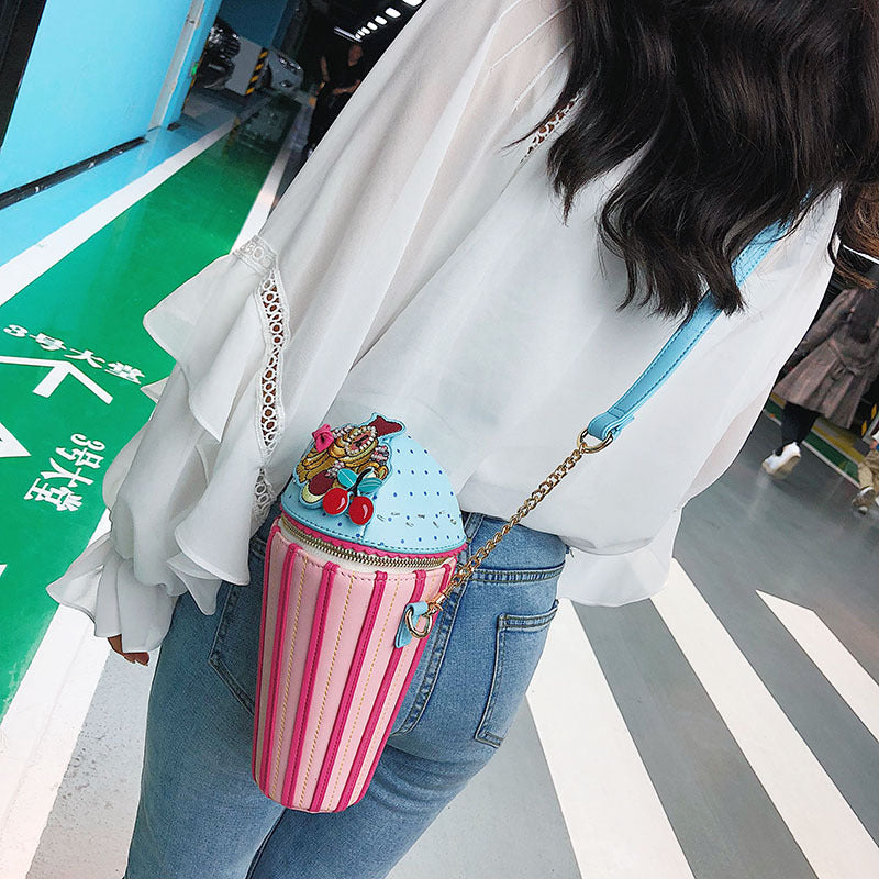 Women's Fashion Personality Creativity Ice Cream Cartoon Young Women's Shoulder Bag