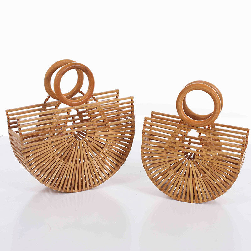 Hollow Basket Straw Woven Beach Portable Women's Shoulder Bag