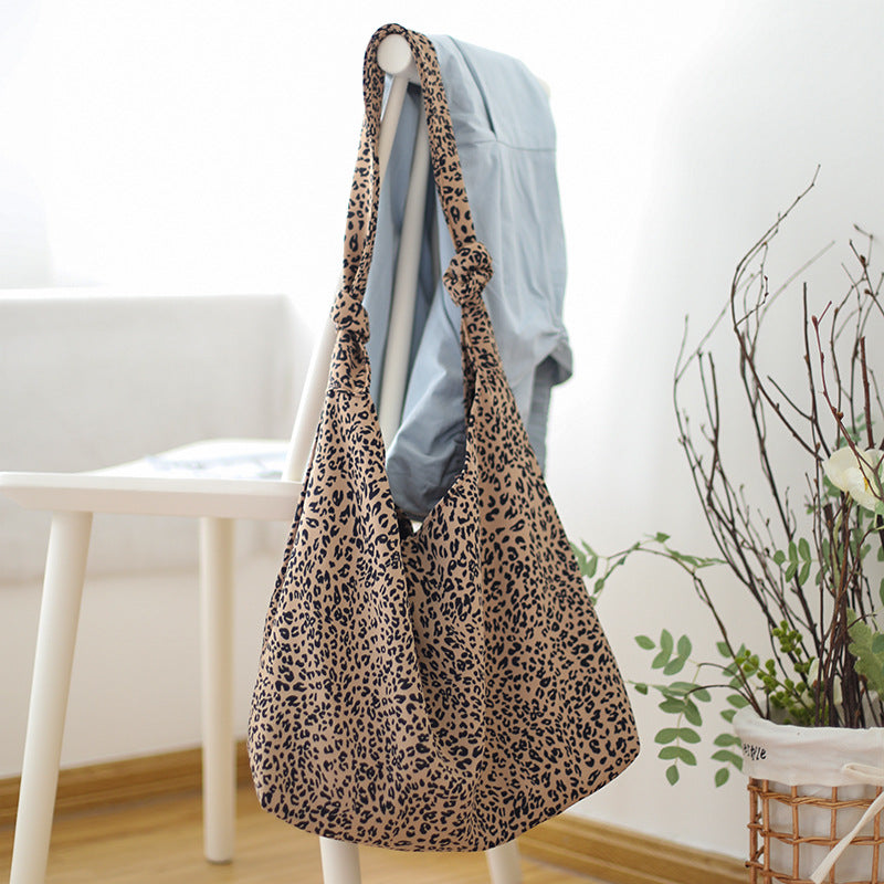 Korean Style Large Capacity Simple Western Leopard Print Shoulder Bags