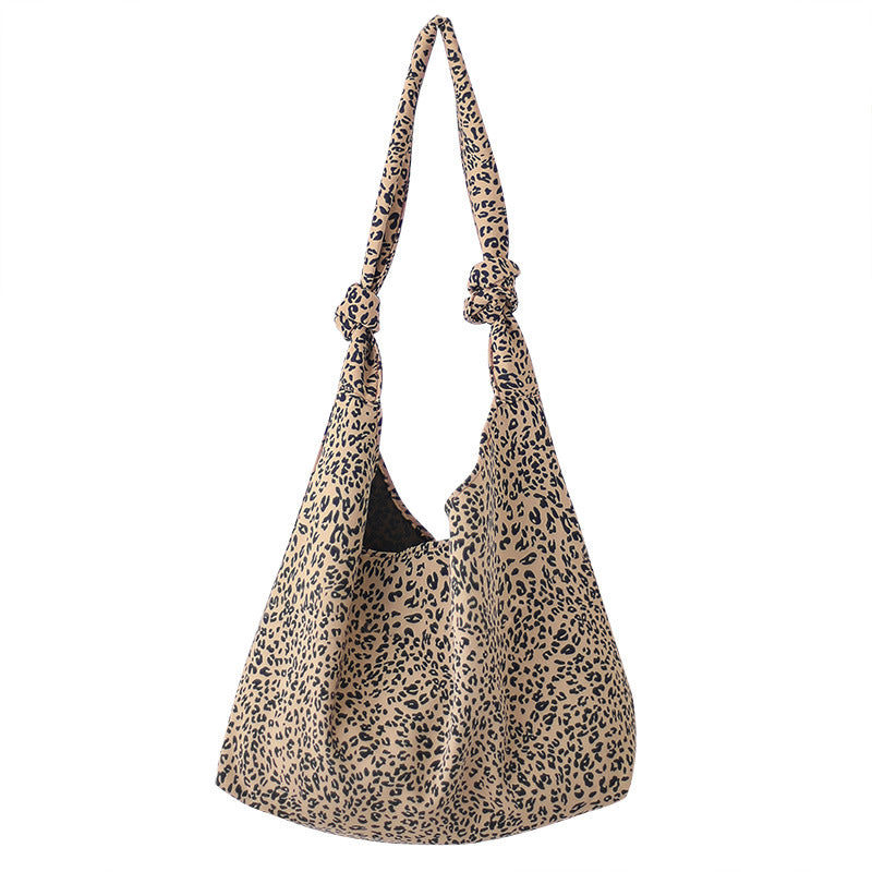 Korean Style Large Capacity Simple Western Leopard Print Shoulder Bags