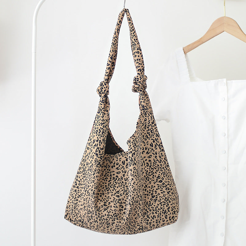 Korean Style Large Capacity Simple Western Leopard Print Shoulder Bags