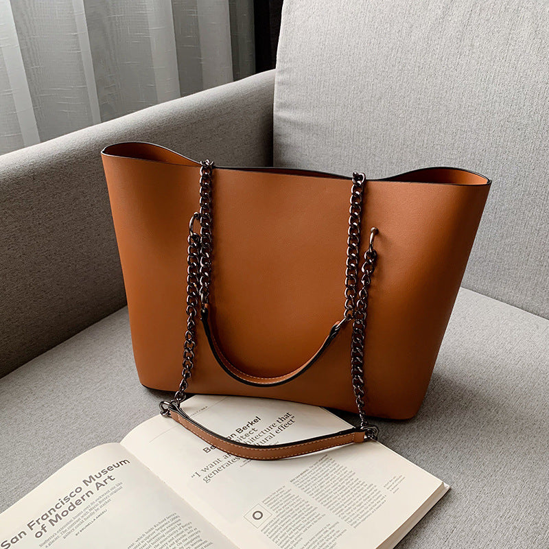 Women's Retro Simple Elegant Large Capacity Portable Tote Bags