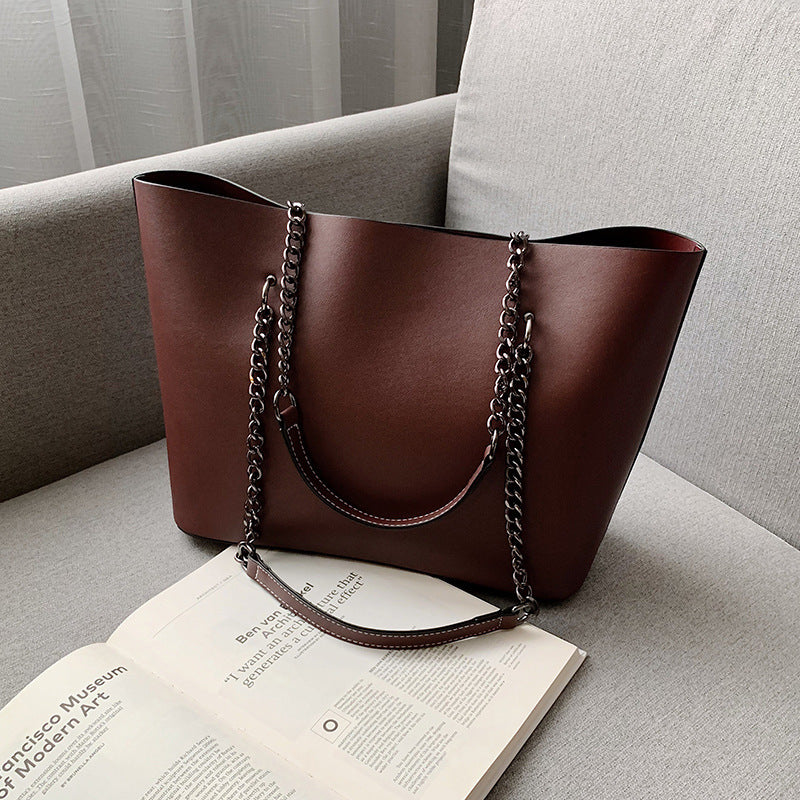 Women's Retro Simple Elegant Large Capacity Portable Tote Bags