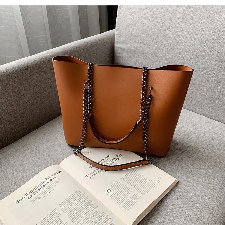 Women's Retro Simple Elegant Large Capacity Portable Tote Bags