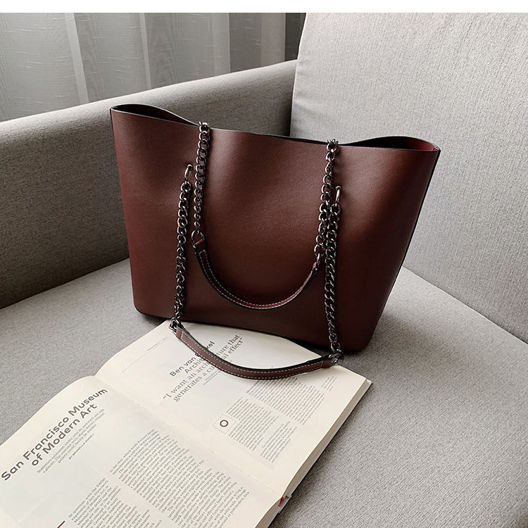Women's Retro Simple Elegant Large Capacity Portable Tote Bags