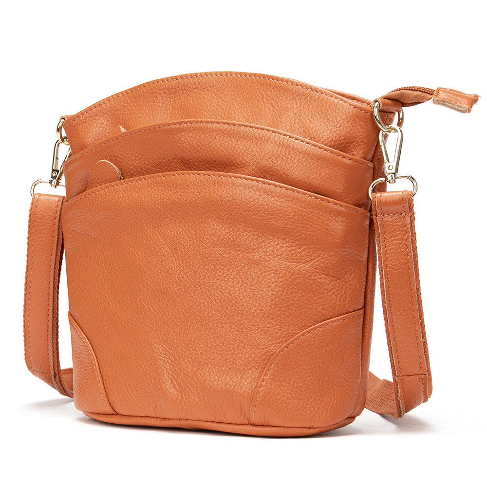 Genuine Leather First Layer Cowhide Mom Women's Shoulder Bag