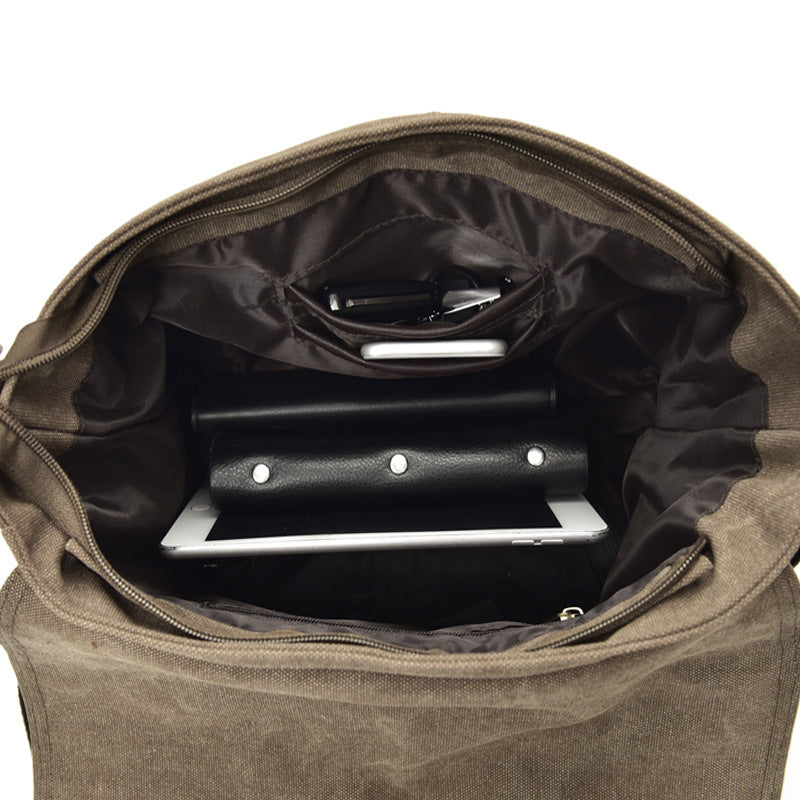 Classic Graceful Men's Trendy Canvas Horizontal Men's Shoulder Bag