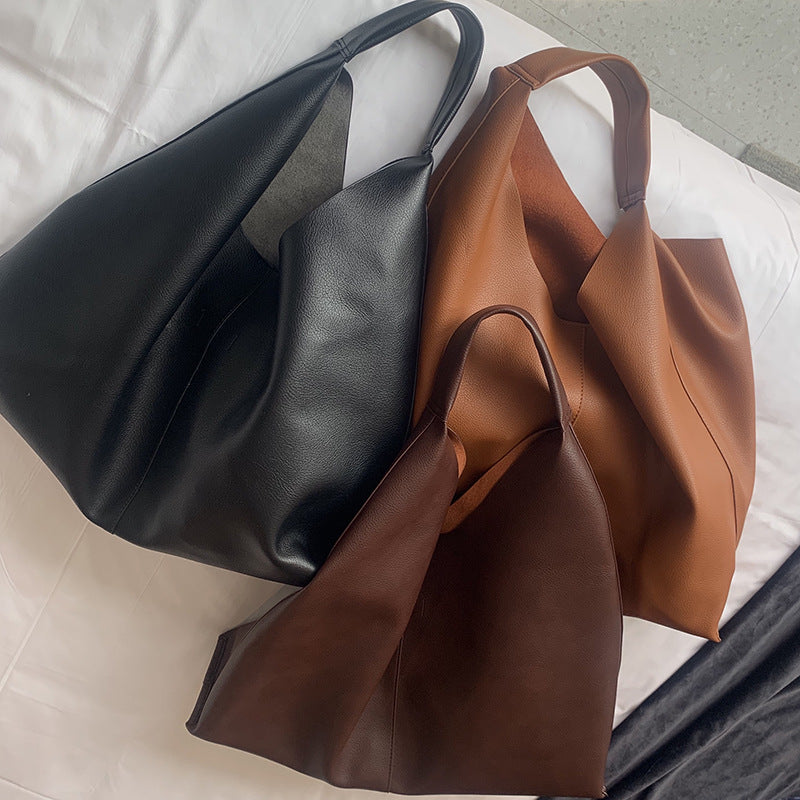 Women's Soft Leather Bed Large Capacity Minimalist Women's Shoulder Bag