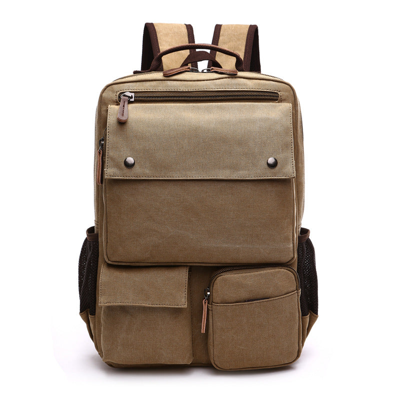 Men's Large Capacity Canvas Fashion Style Universal Backpack