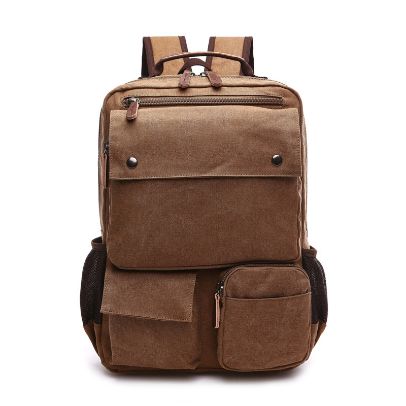 Men's Large Capacity Canvas Fashion Style Universal Backpack