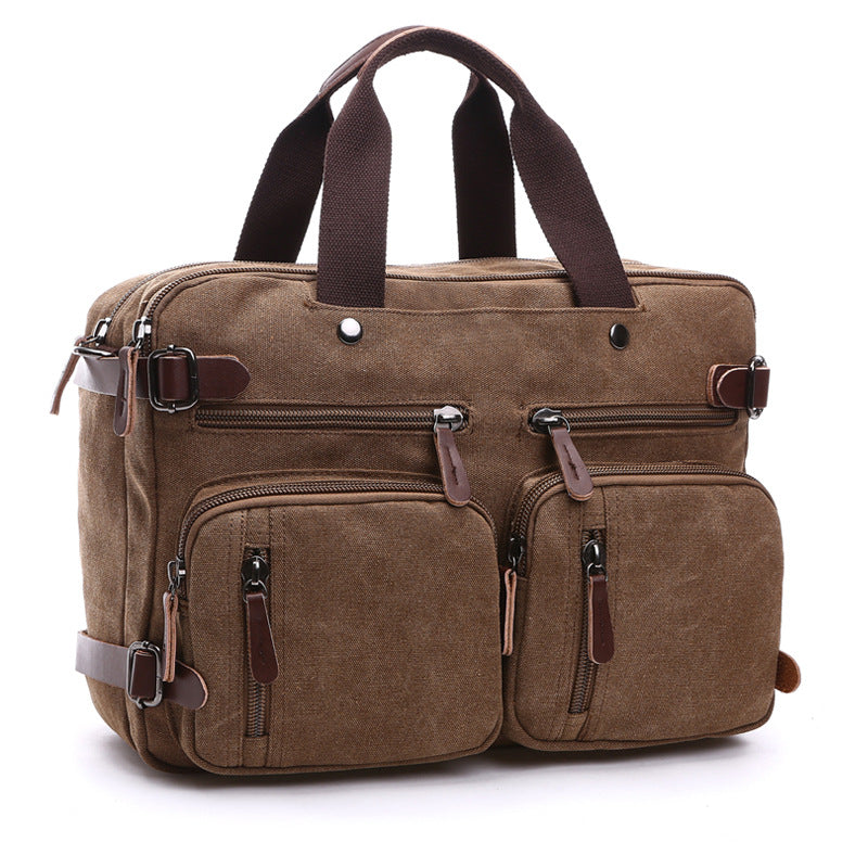 Canvas Business Large Capacity Portable Shoulders Men's Briefcase