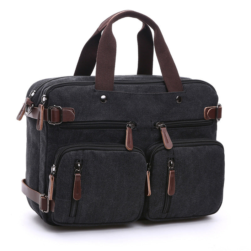 Canvas Business Large Capacity Portable Shoulders Men's Briefcase