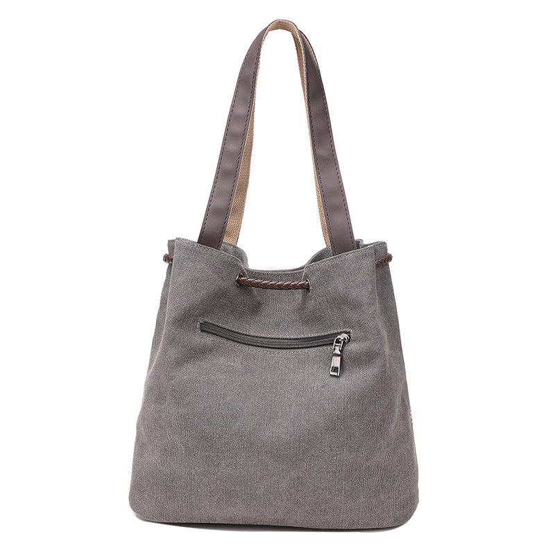 Women's Korean Canvas Mori Vintage Print Closing Women's Shoulder Bag