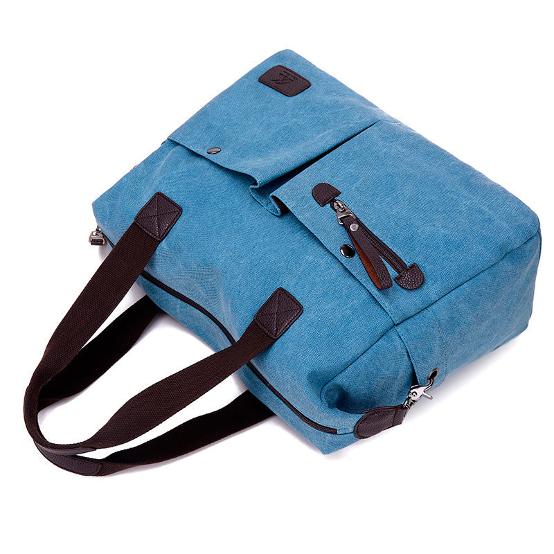 Women's & Men's Retro Canvas Large Capacity Fitness Fashion Men's Shoulder Bag