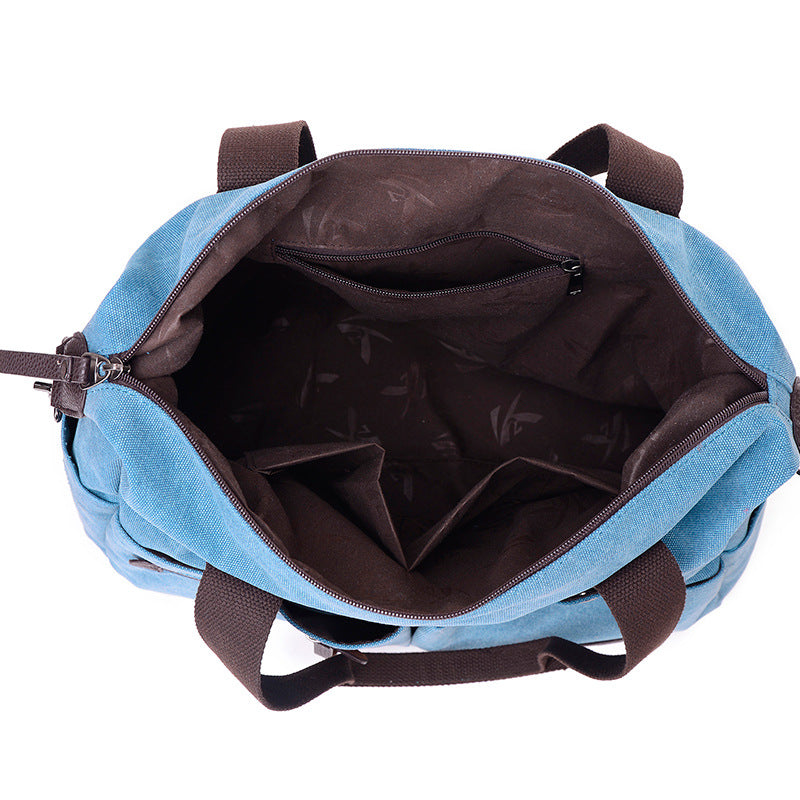 Women's & Men's Retro Canvas Large Capacity Fitness Fashion Men's Shoulder Bag