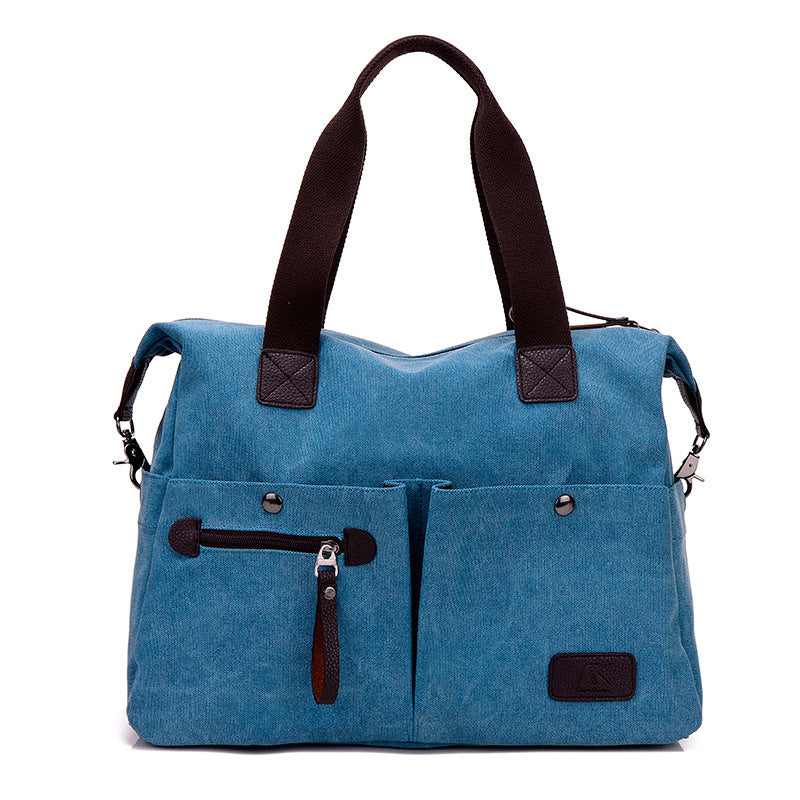 Women's & Men's Retro Canvas Large Capacity Fitness Fashion Men's Shoulder Bag