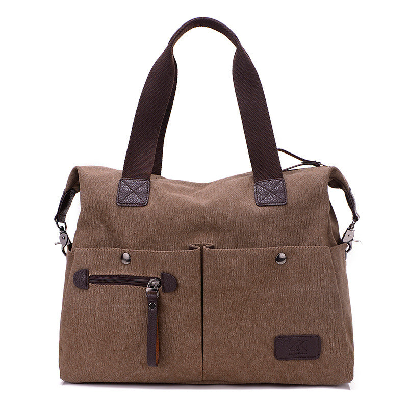 Women's & Men's Retro Canvas Large Capacity Fitness Fashion Men's Shoulder Bag