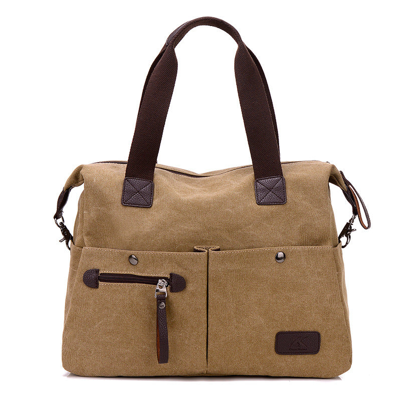 Women's & Men's Retro Canvas Large Capacity Fitness Fashion Men's Shoulder Bag