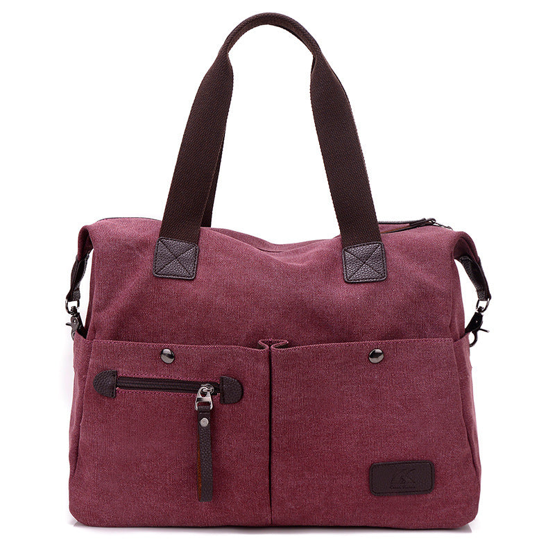 Women's & Men's Retro Canvas Large Capacity Fitness Fashion Men's Shoulder Bag