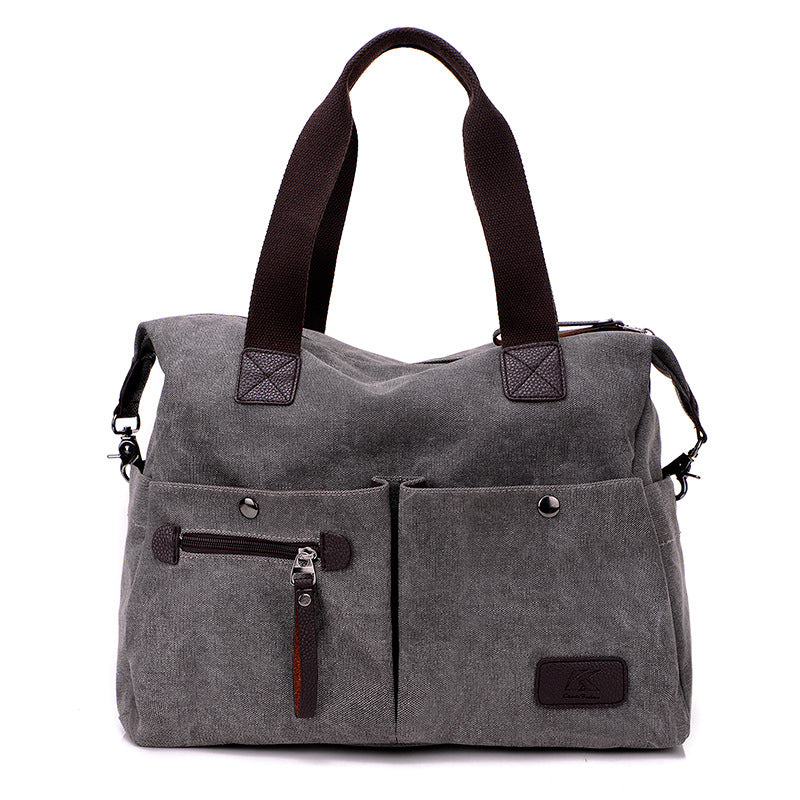 Women's & Men's Retro Canvas Large Capacity Fitness Fashion Men's Shoulder Bag