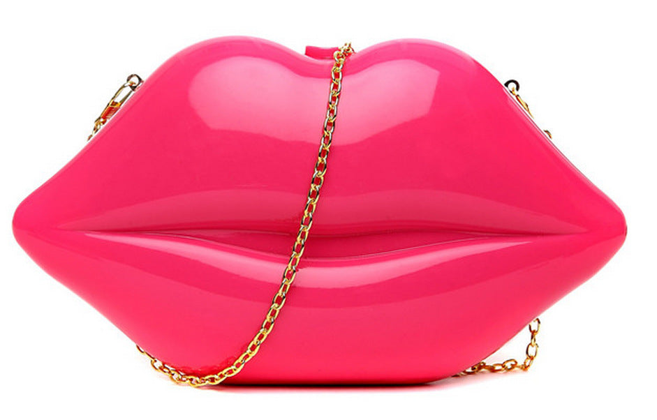 Acrylic Lip Fashion Unique Cute Banquet Women's Messenger Bag