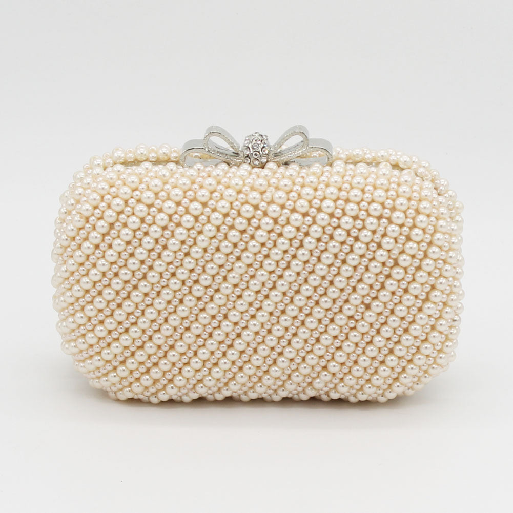 Sweet Lady Bow Double-sided Pearl Banquet Dinner Bag
