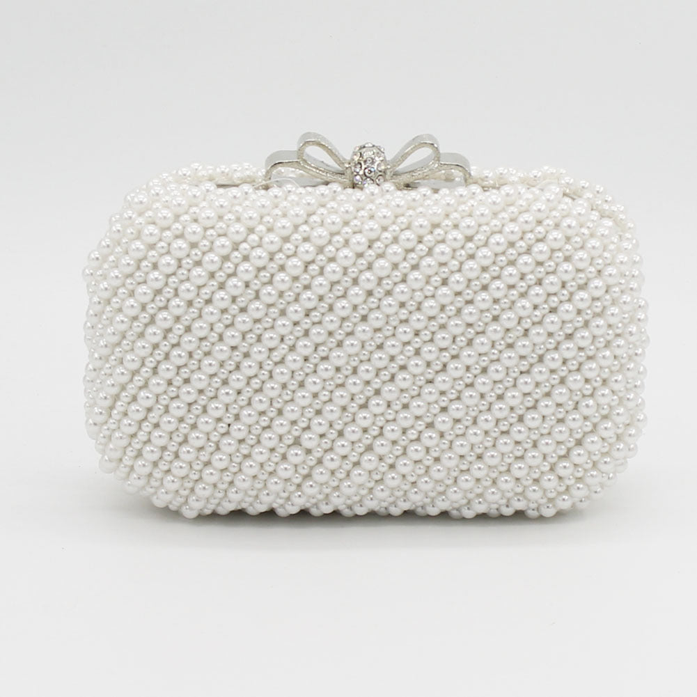 Sweet Lady Bow Double-sided Pearl Banquet Dinner Bag
