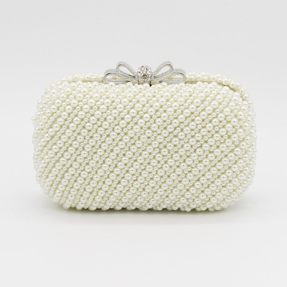 Sweet Lady Bow Double-sided Pearl Banquet Dinner Bag
