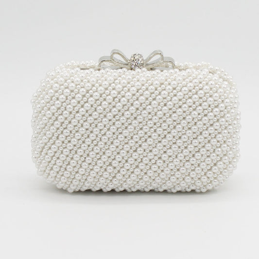 Sweet Lady Bow Double-sided Pearl Banquet Dinner Bag