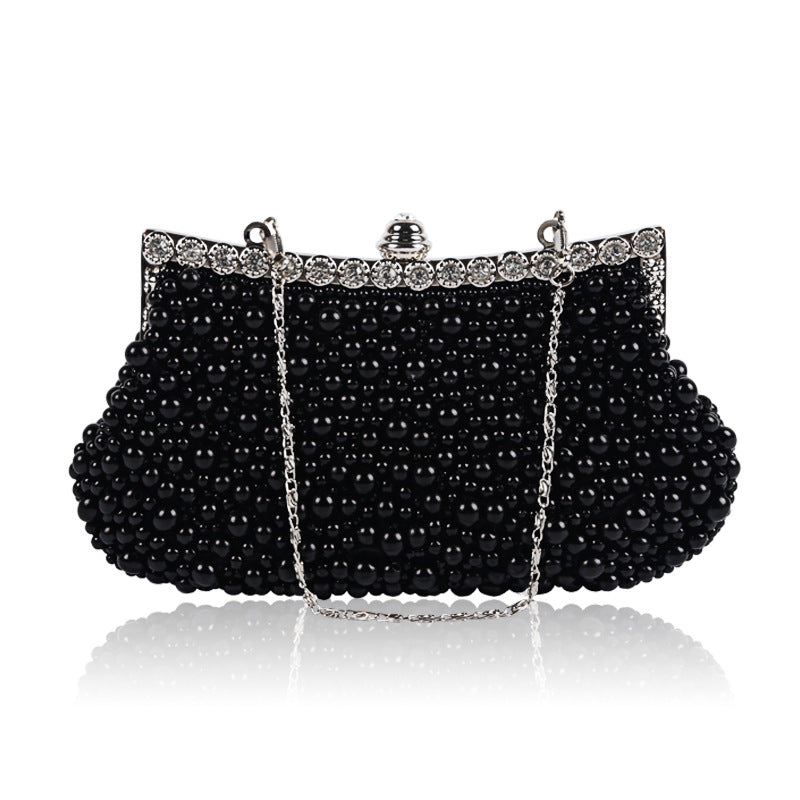 Women's High Quality Handmade Pearl Embroidery Wedding Bridal Dinner Bag
