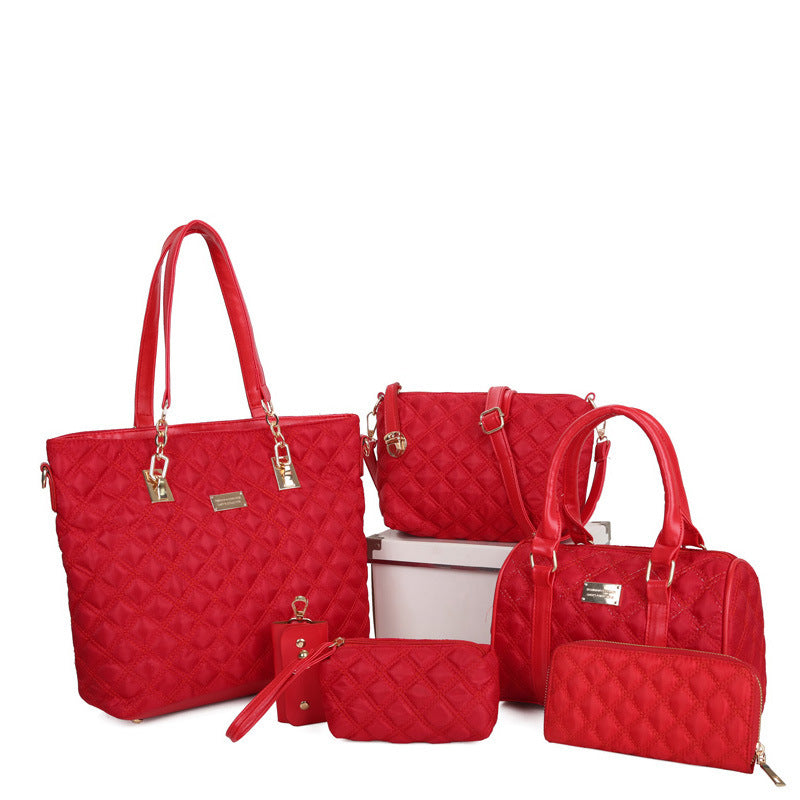 Women's Spring Nylon Cloth Embroidery Thread Portable Women's Shoulder Bag