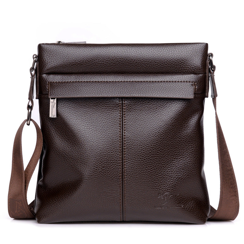 Men's Soft Leather Waterproof Business Simple Men's Shoulder Bag
