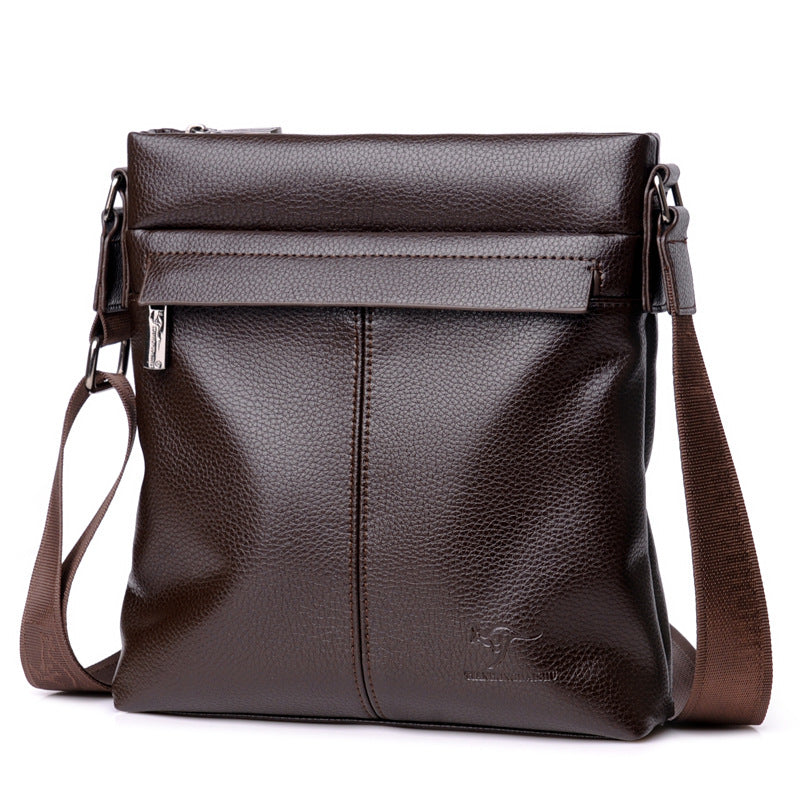 Men's Soft Leather Waterproof Business Simple Men's Shoulder Bag