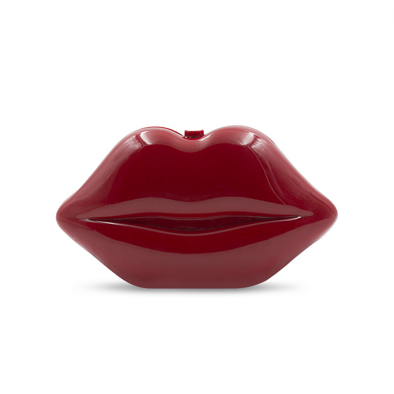 Acrylic Lip Fashion Unique Cute Banquet Women's Messenger Bag