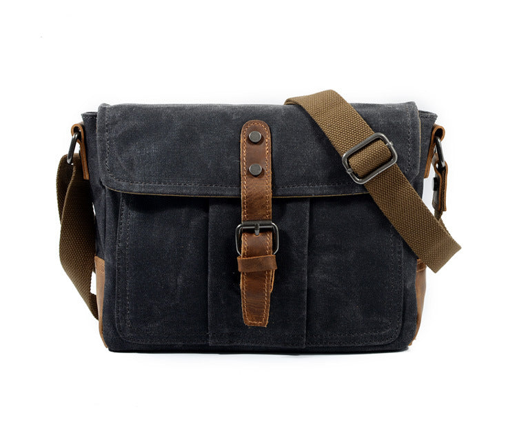Men's Retro Canvas Simple Waterproof Horizontal Men's Briefcase