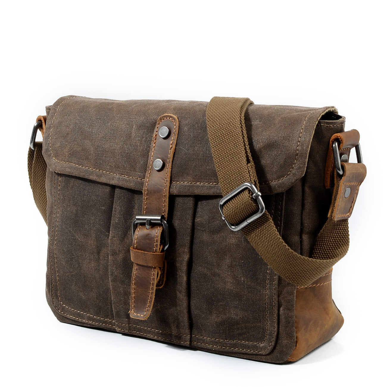 Men's Retro Canvas Simple Waterproof Horizontal Men's Briefcase
