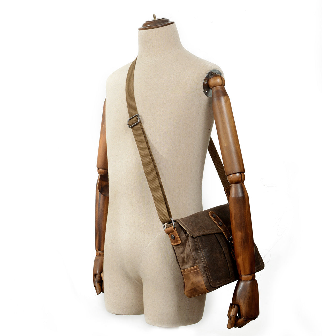 Men's Retro Canvas Simple Waterproof Horizontal Men's Briefcase