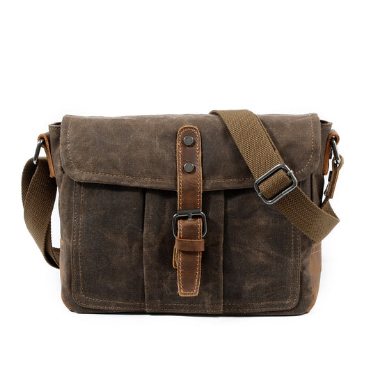 Men's Retro Canvas Simple Waterproof Horizontal Men's Briefcase