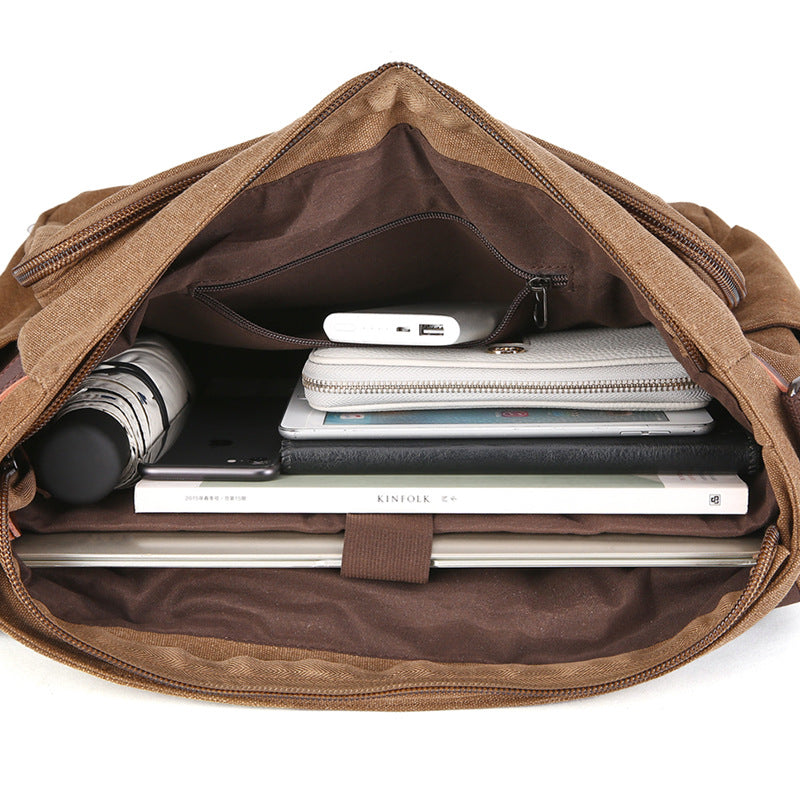 Men's Canvas Practical Business Computer Large Size Men's Shoulder Bags