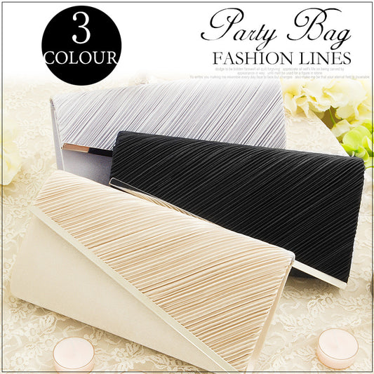 Women's Banquet Pleated Jewelry Twill Flip Mobile Bags