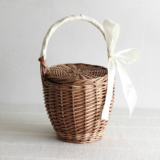 Basket Picnic Straw Woven Female Summer Holiday Pastoral Women's Handbag